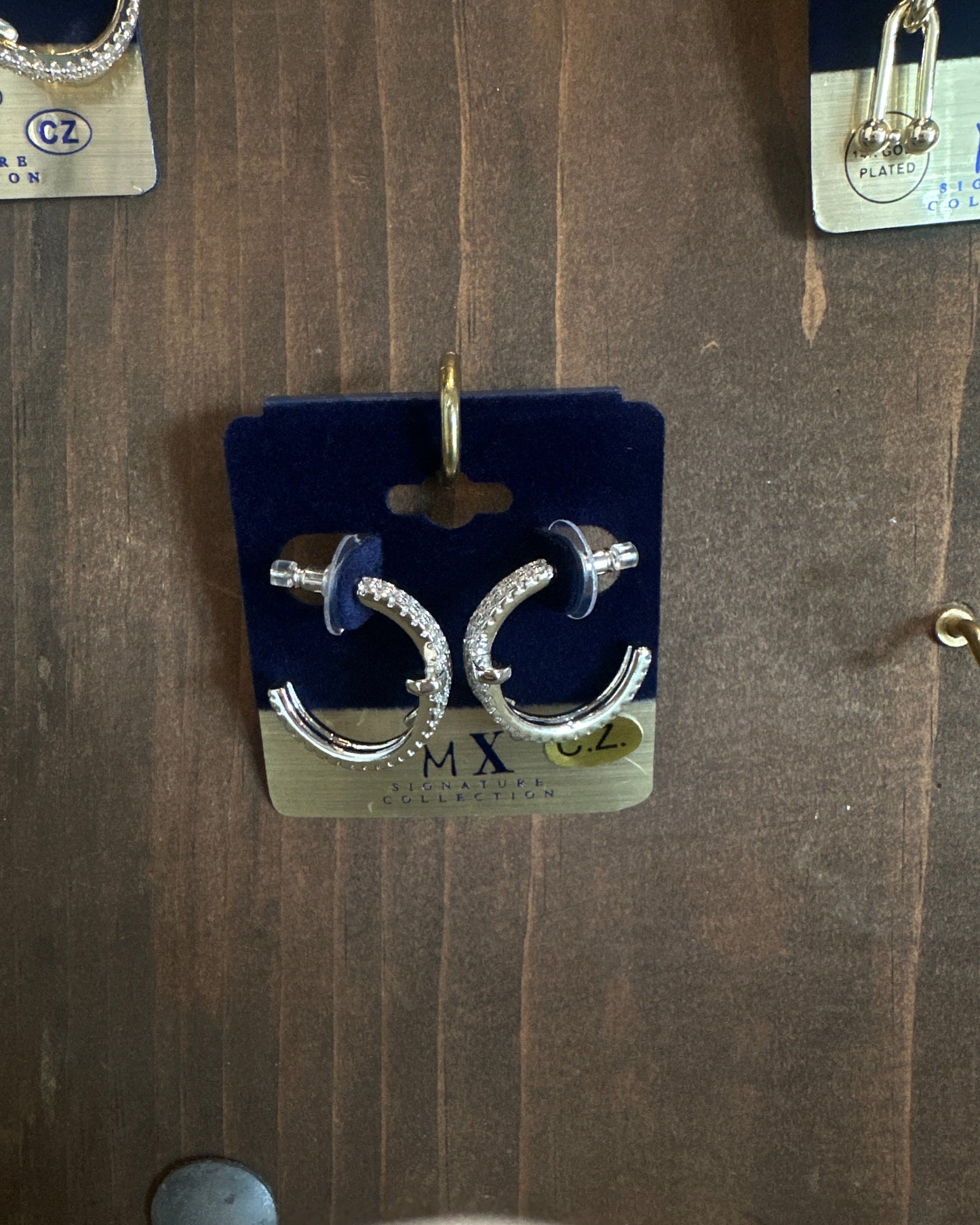 Silver Nail Hoop Earring