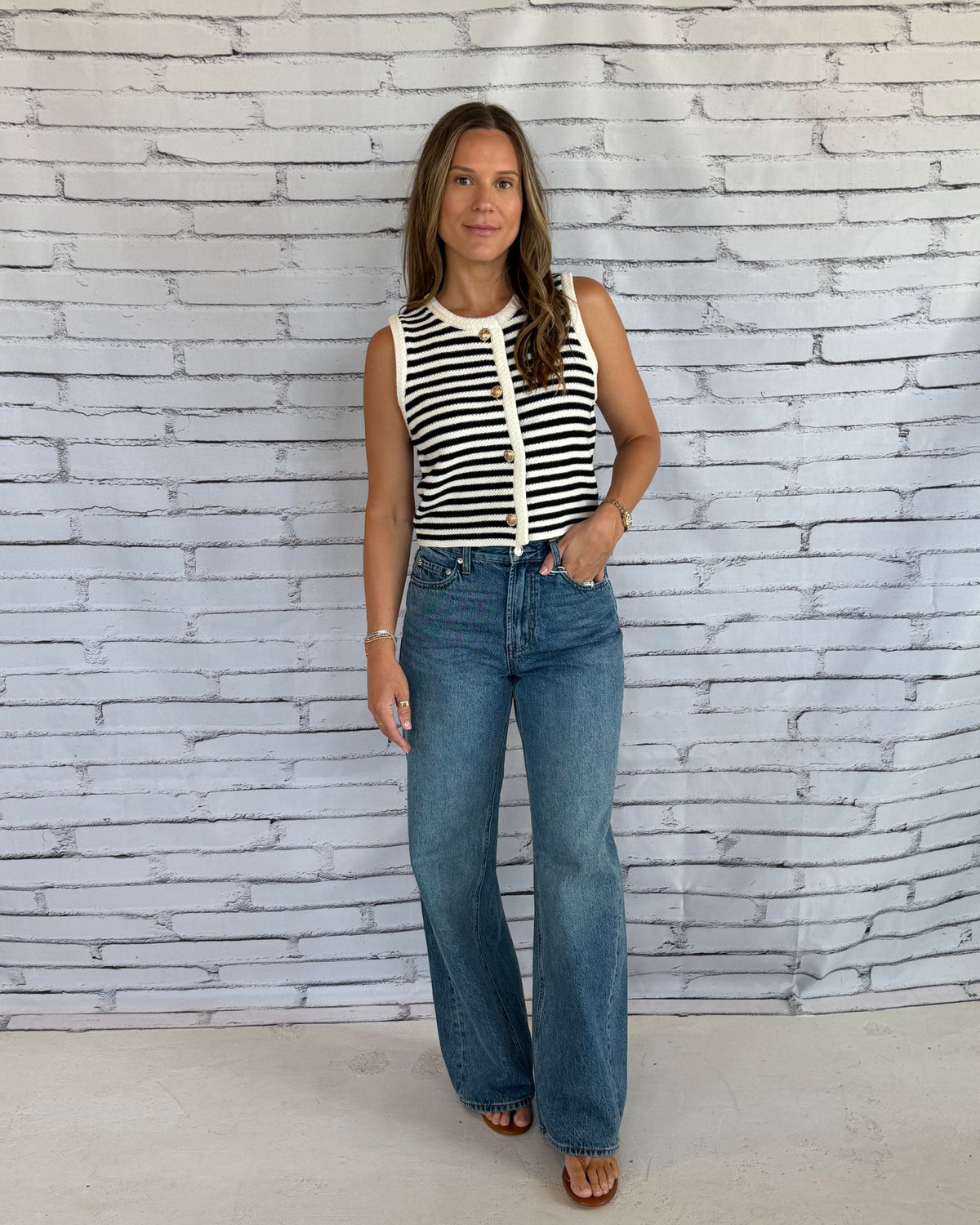 Manon Stripe Sweater Vest