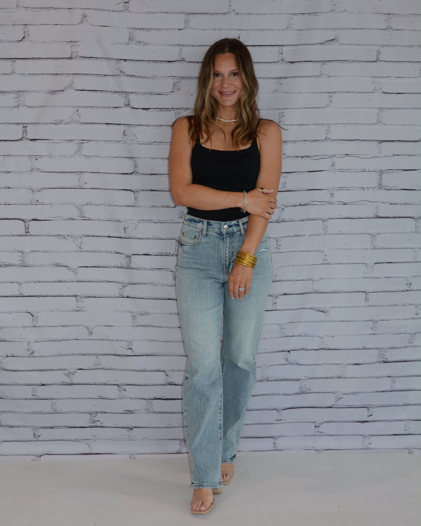 Clean Line Square Cami Black