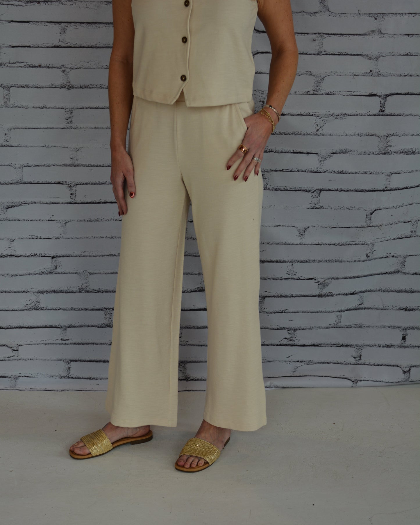 Andre Wide Leg Pant Whisper White