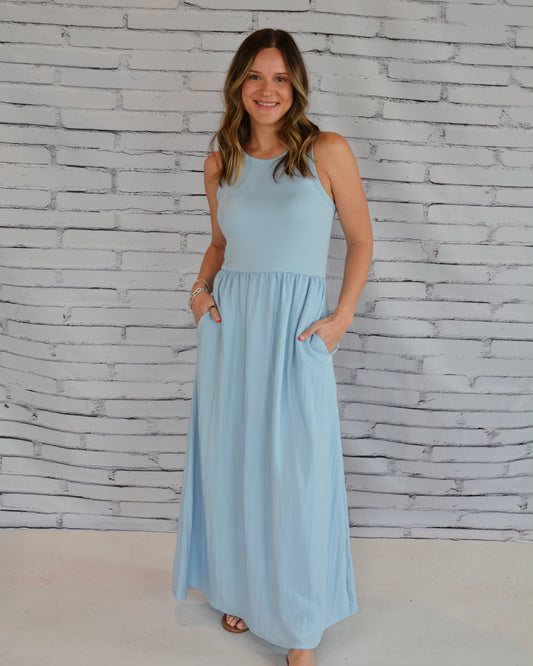 Charlotte Midi Dress Blue Light