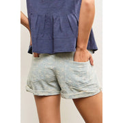 Striped Star Denim Short