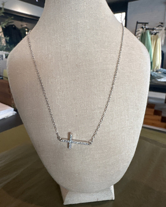 Silver Sdwys Cross Necklace