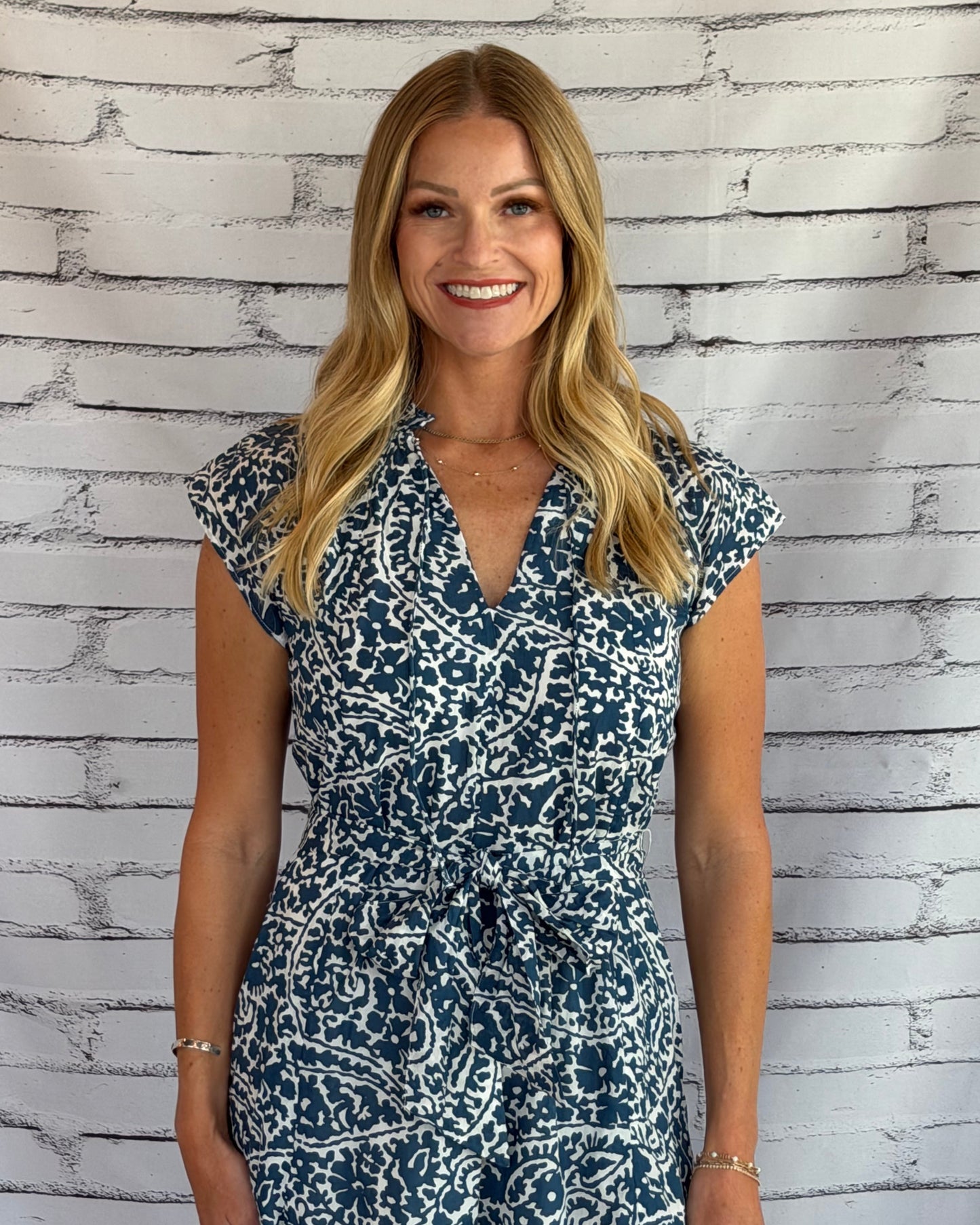 Claire Midi Dress Navy Nomadia