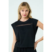 Eyelet Knit Sleeveless Top