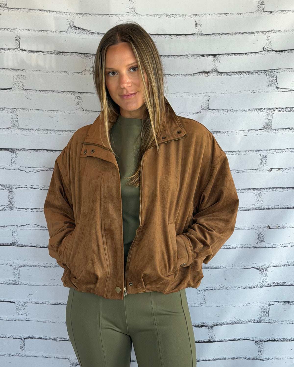 Corin Bubble Hem Jacket Saddle Suede