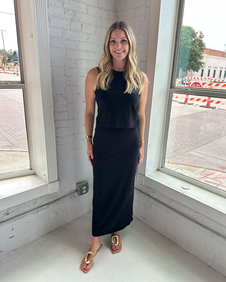 Gail Midi Skirt True Black