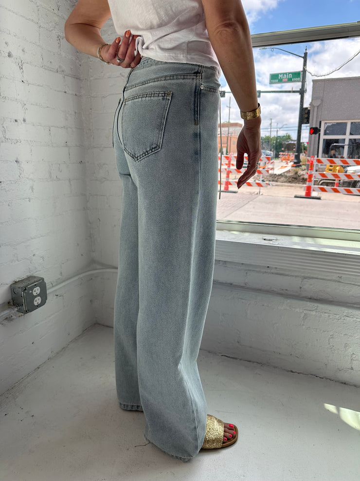 Jade Drawstring Wide Leg Jean