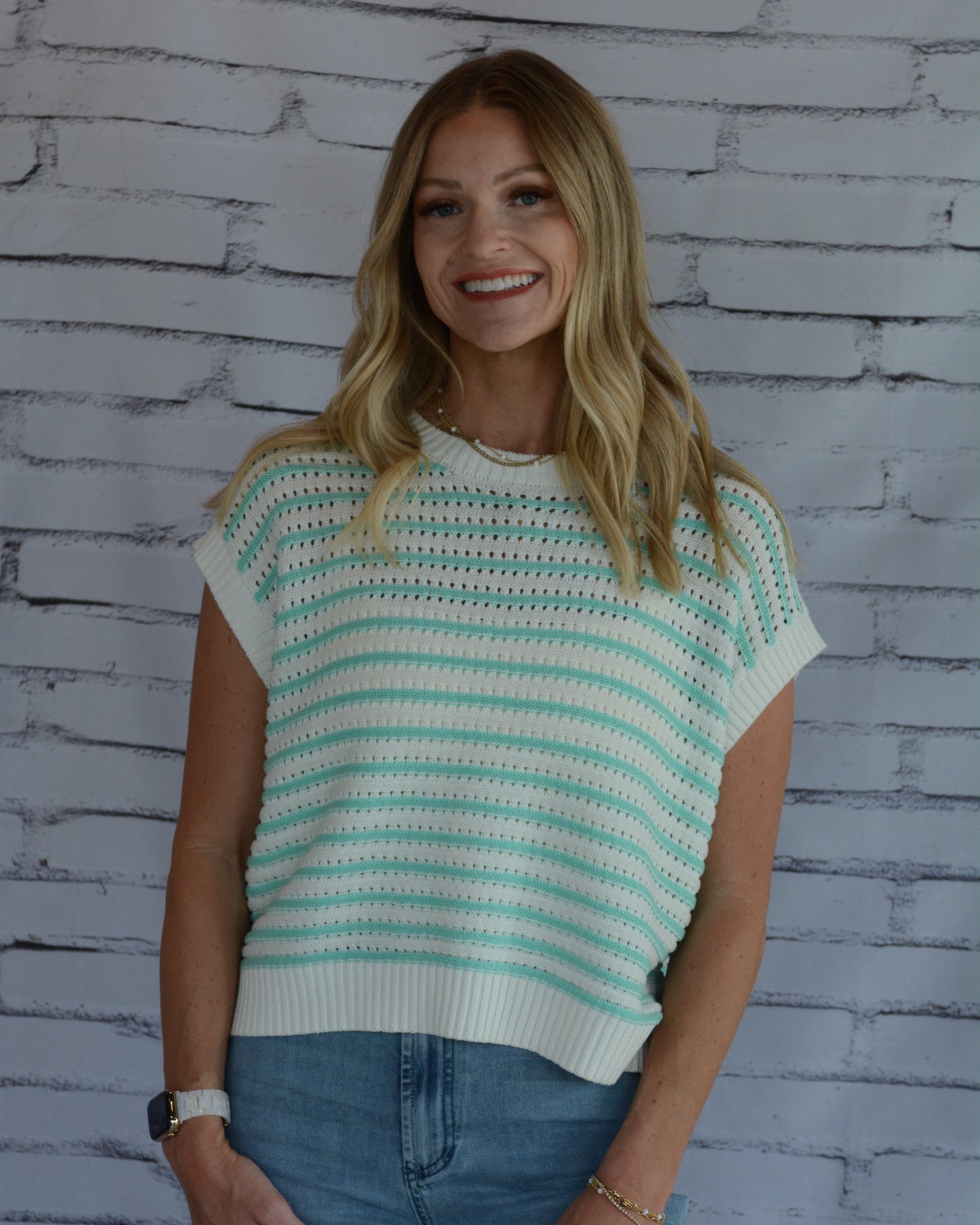 Mint Stripe Top