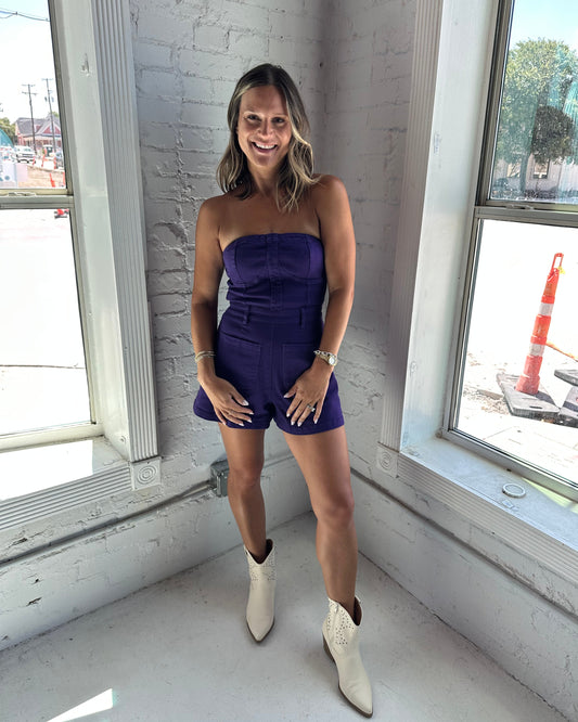 Belle Denim Tube Romper