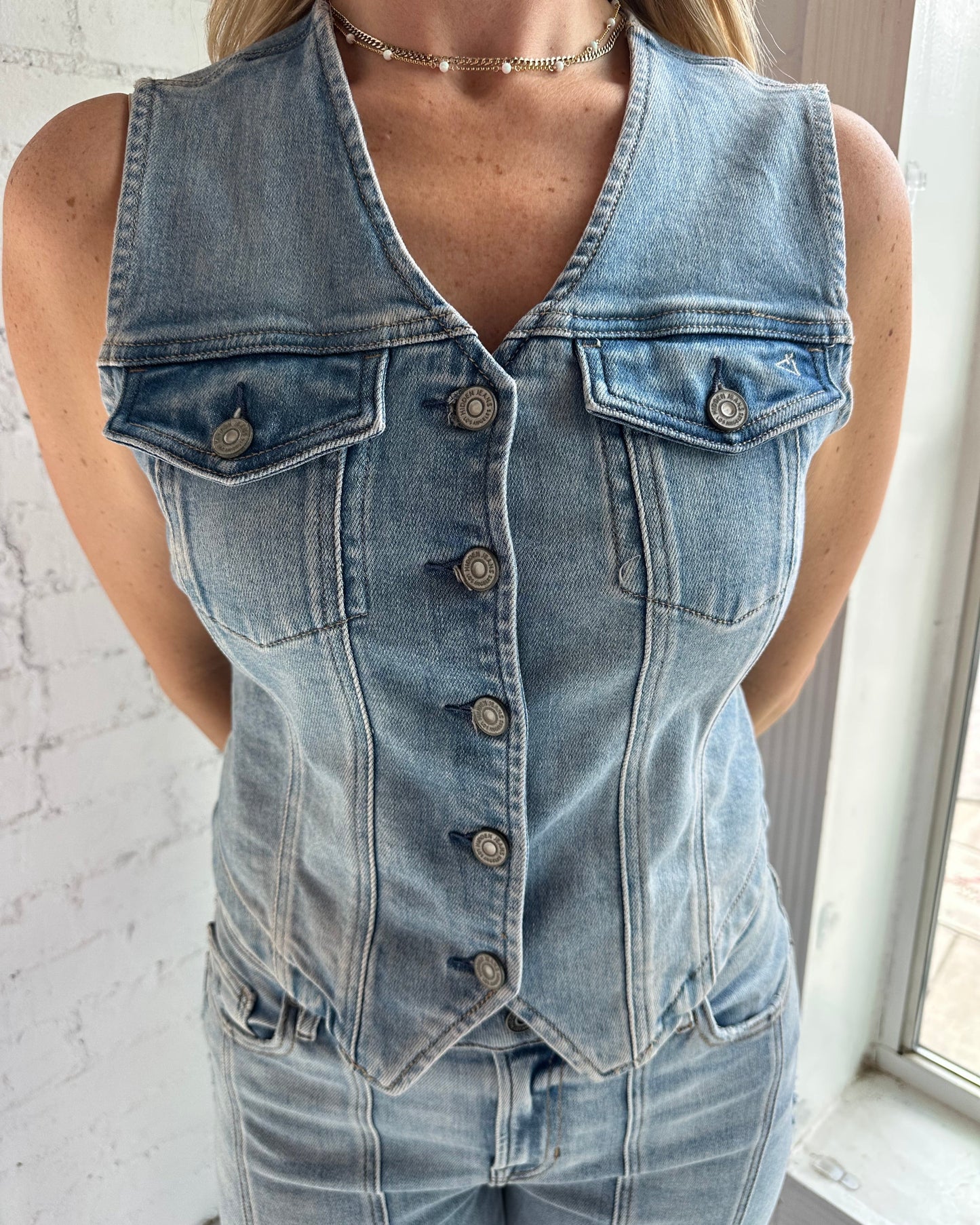 Tori Fitted Denim Vest