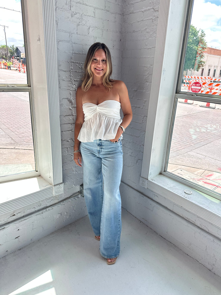 Far Out High Rise Wide Leg Blooming Vintage