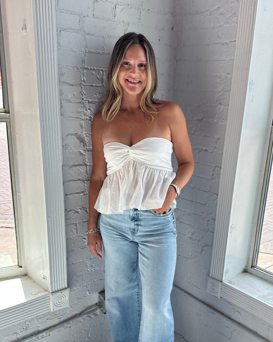 White Twist Front Tube Top