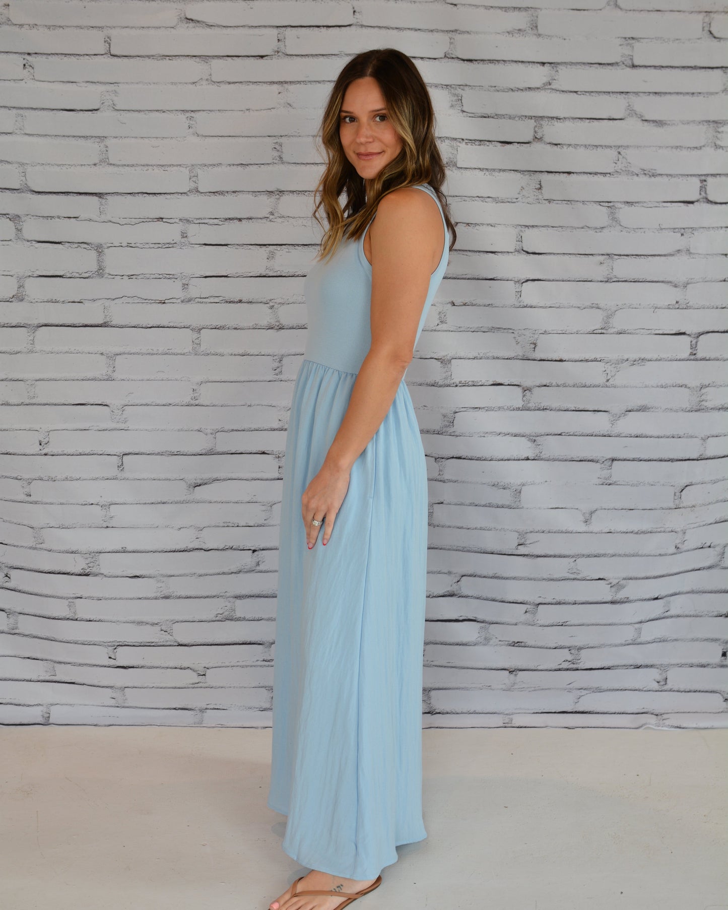 Charlotte Midi Dress Blue Light