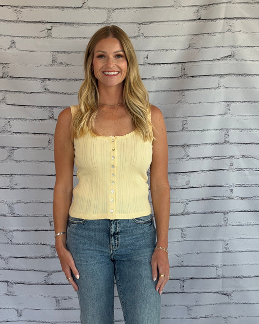Lainey Pointelle Tank Lemon Chiffon