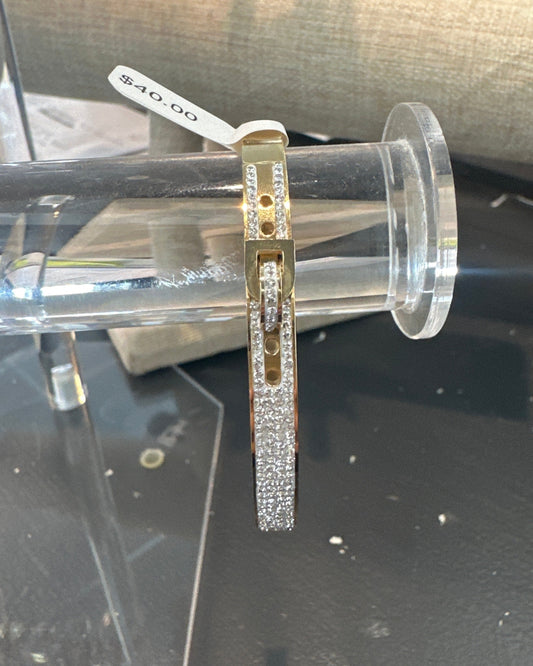 Gold Cuff with rhinestone lock