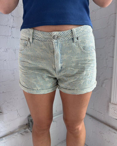 Striped Star Denim Short