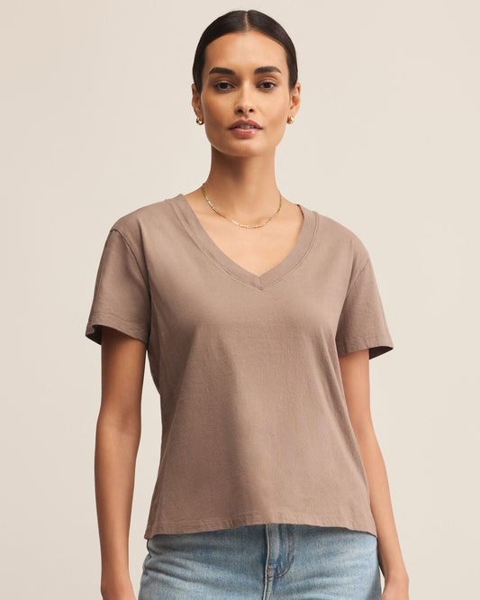 Weekdays V-Neck Tee Smokey
