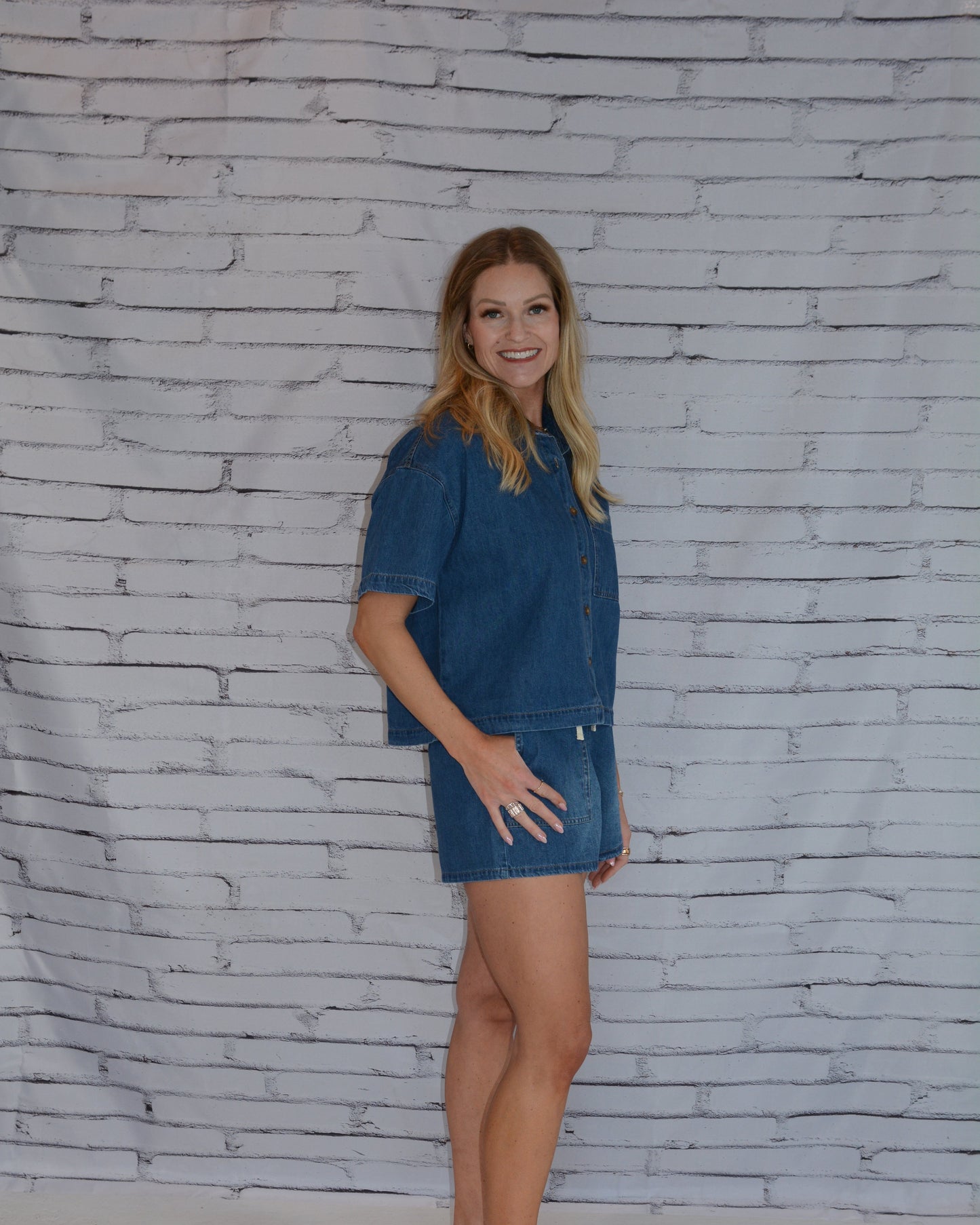 Everyday Denim Button Up Deep Water