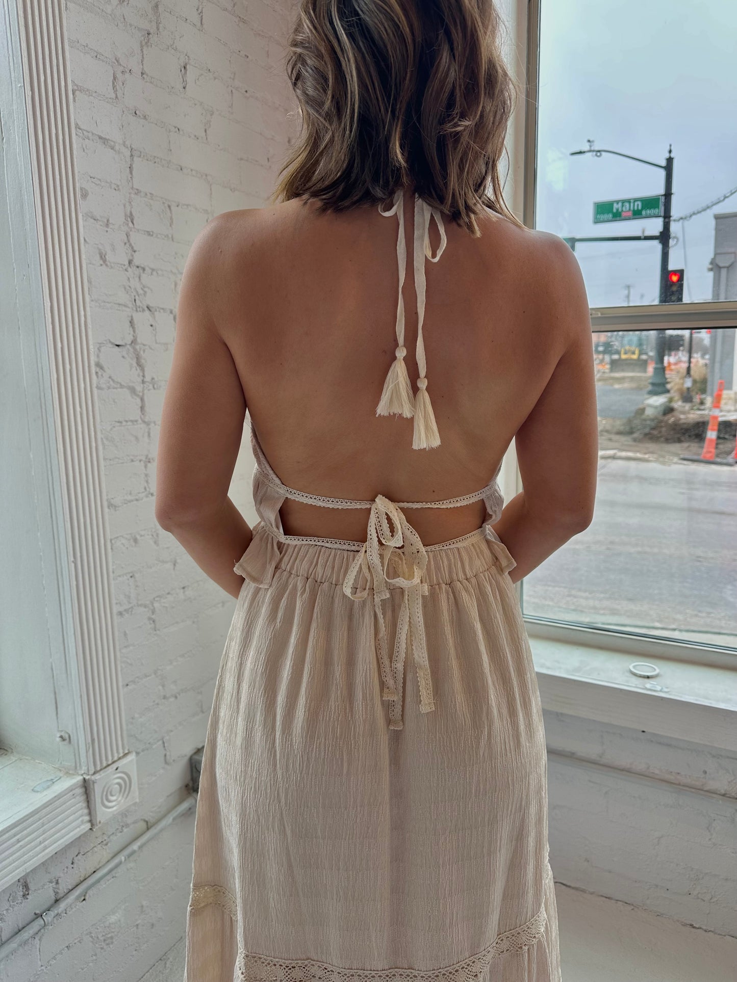 Natural Halter Top/Skirt Set
