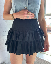 Black Smocked Skort