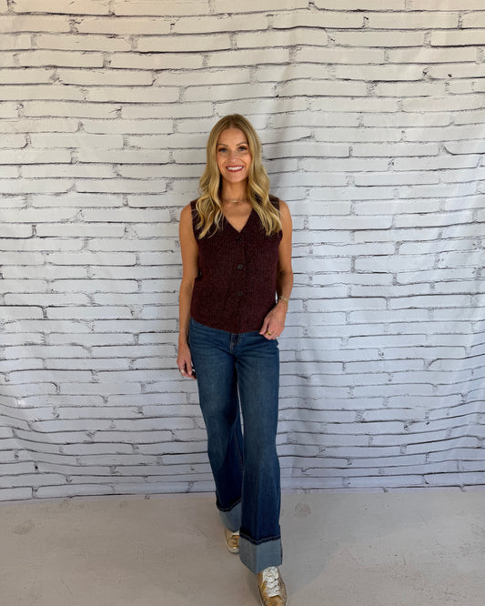 Warm Cider Sweater Vest Burgundy