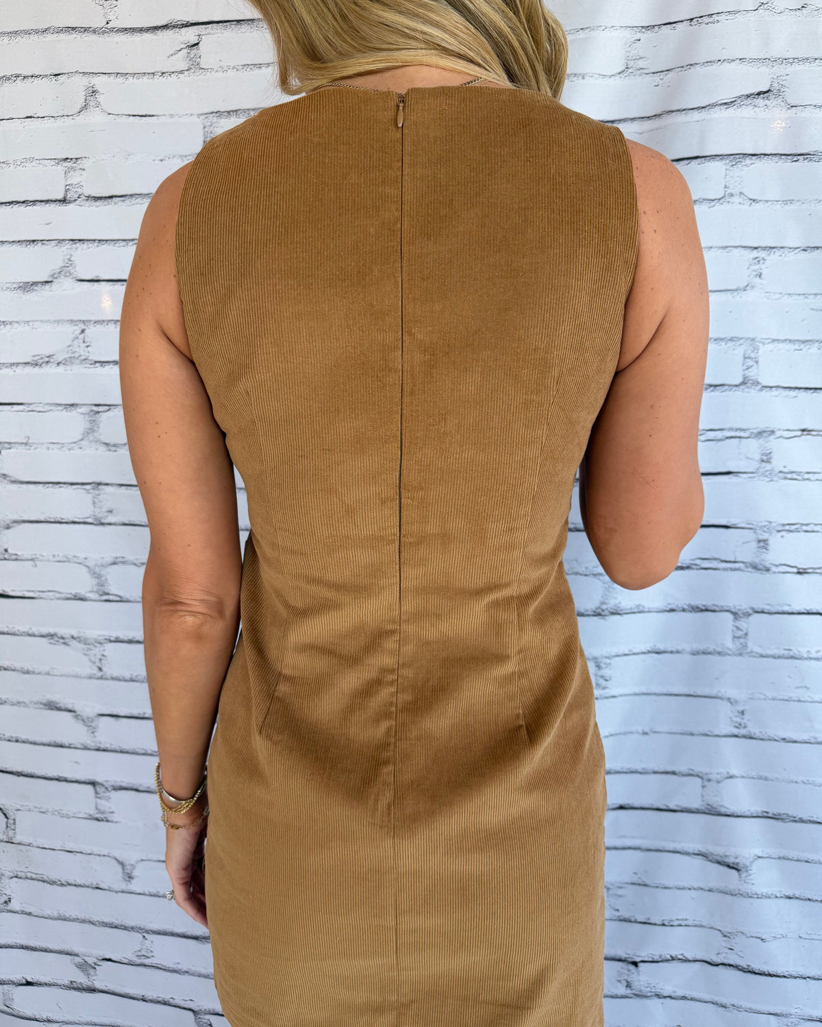 First Edition Fitted Mini Dress Camel