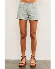 Striped Star Denim Short