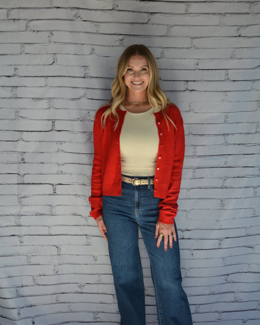 Medina Cardigan Festive Red