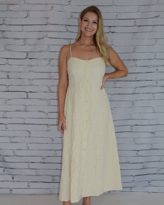 Angel Eyes Textured Midi Dress Champagne