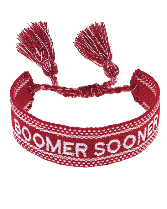 Oklahoma Sooners Woven Tassel Bracelet
