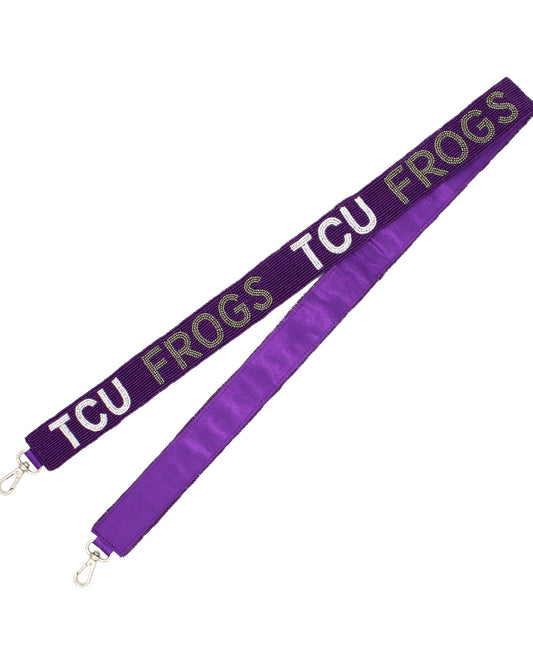 TCU Frogs Beaded Purse Strap