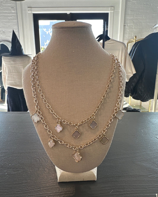 Chunky Gold Layered Clover Necklace