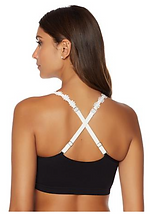 White Embroidered Flower Straps