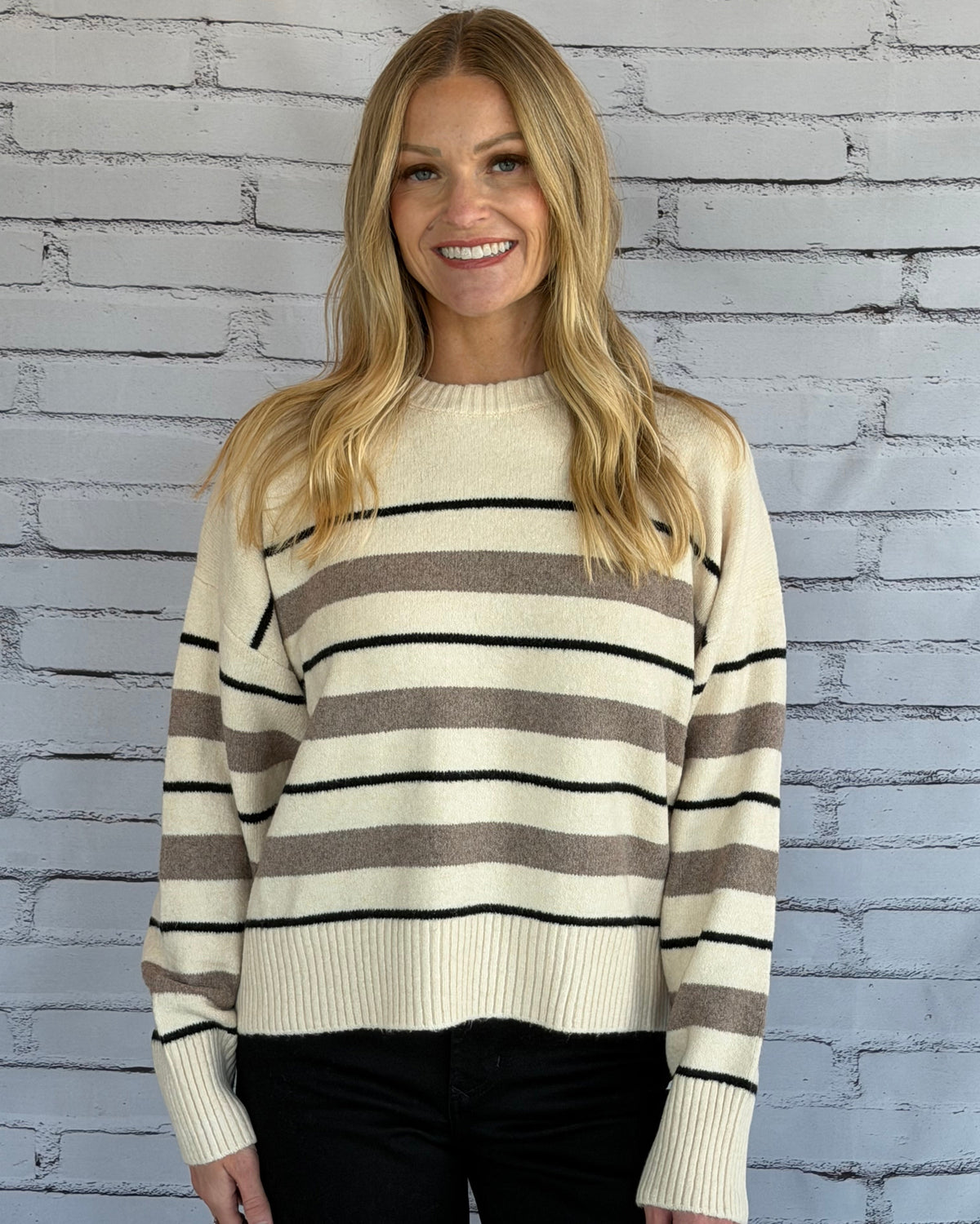Cirrus Stripe Sweater Chalk
