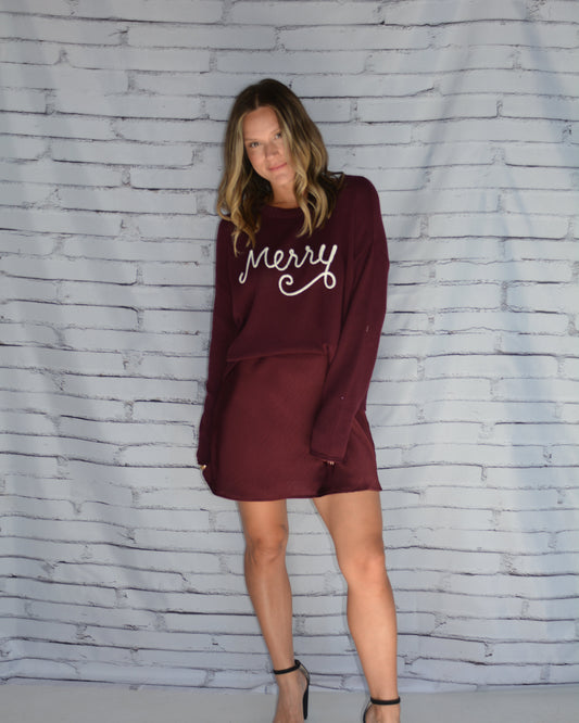 Sienna Merry Sweater Merlot