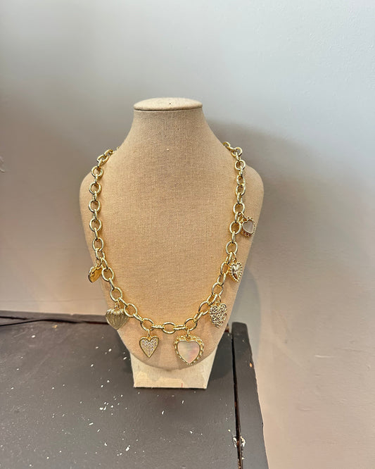 Chunky heart charm necklace
