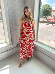 Elodi Palm Floral Midi Dress