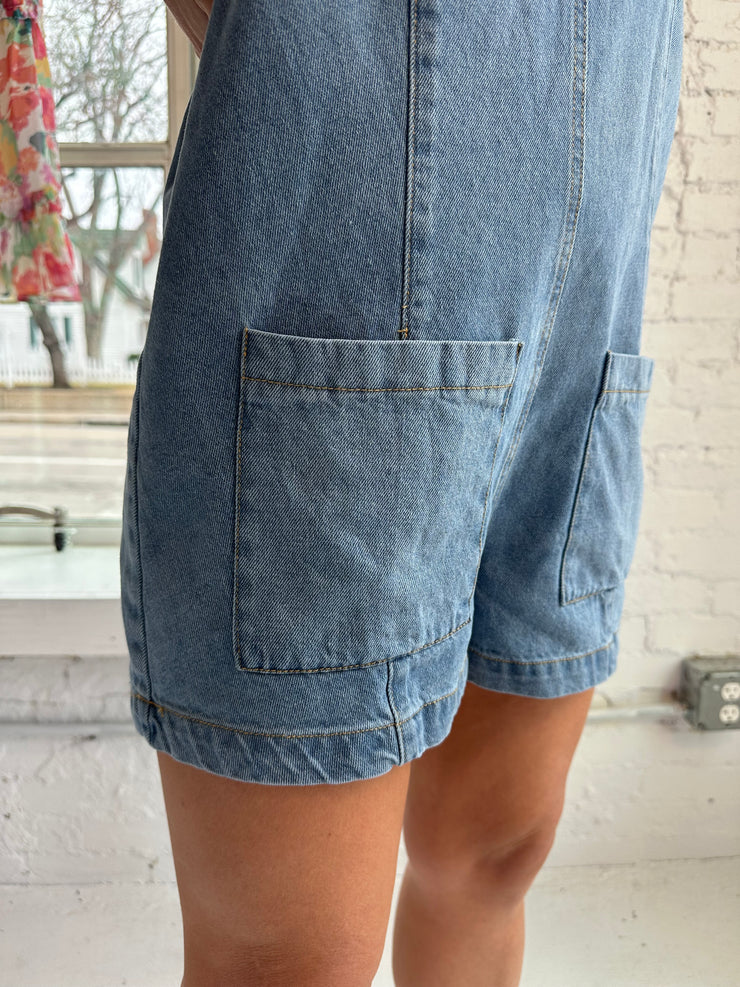 Denim Overall Romper