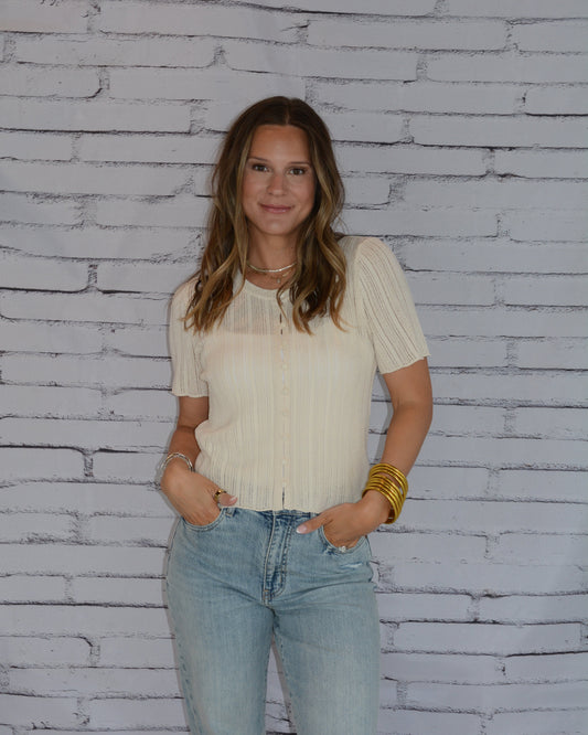 Starboard Crochet Top Linen