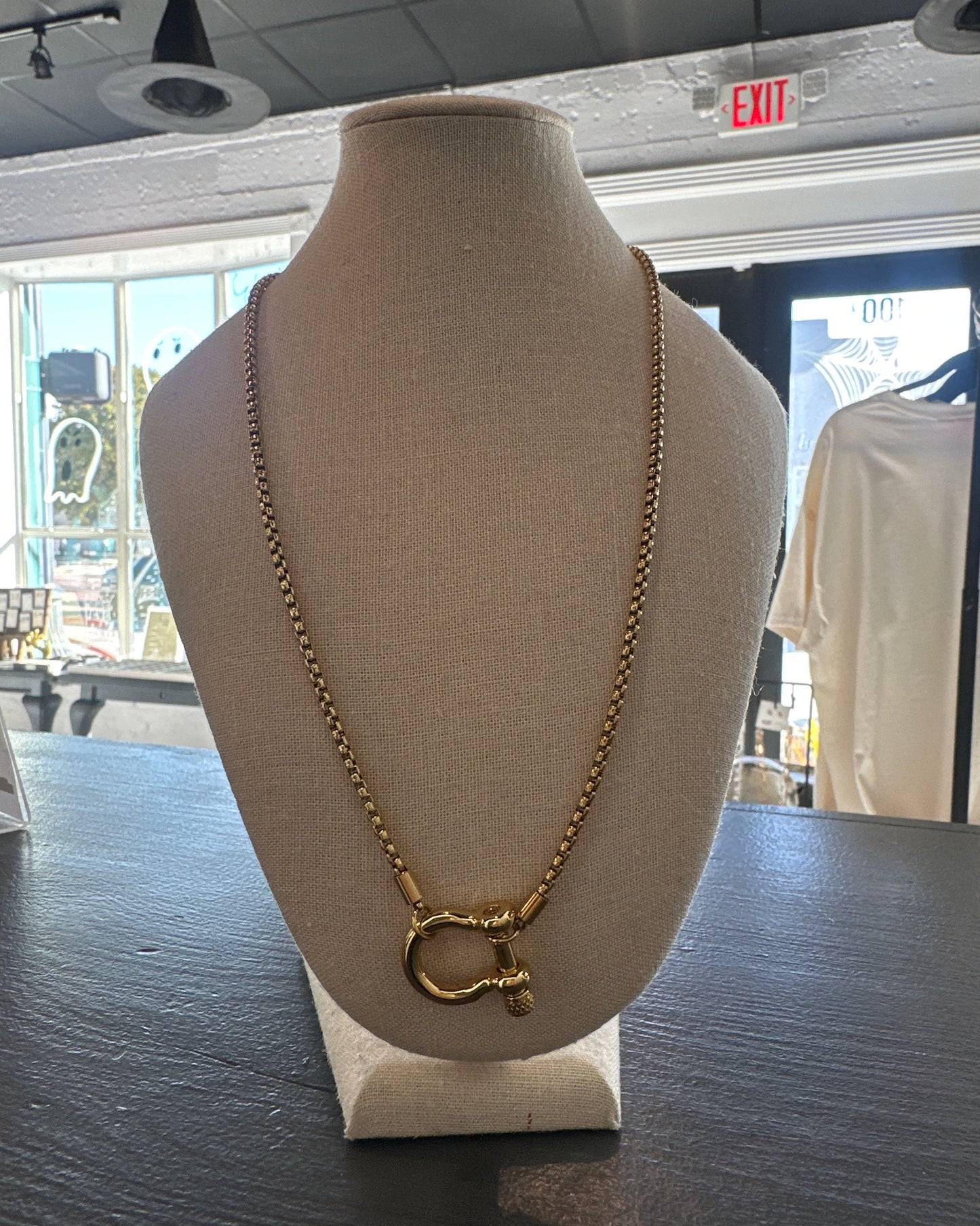 Chunky Gold Lock Necklace