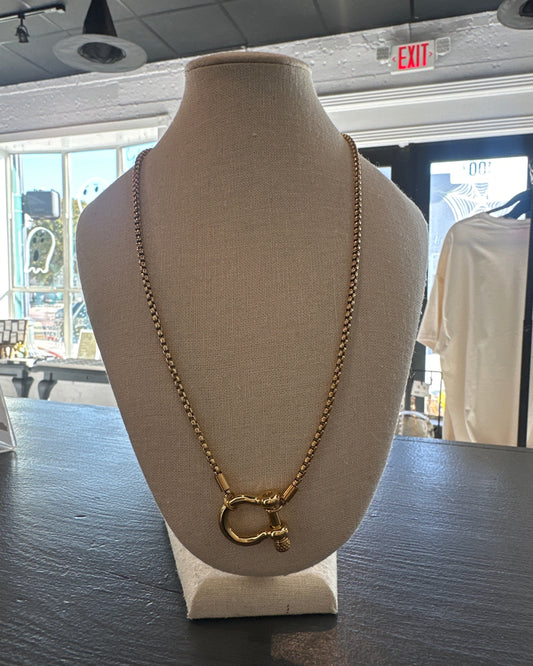 Chunky Gold Lock Necklace