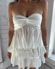 White Twist Front Tube Top
