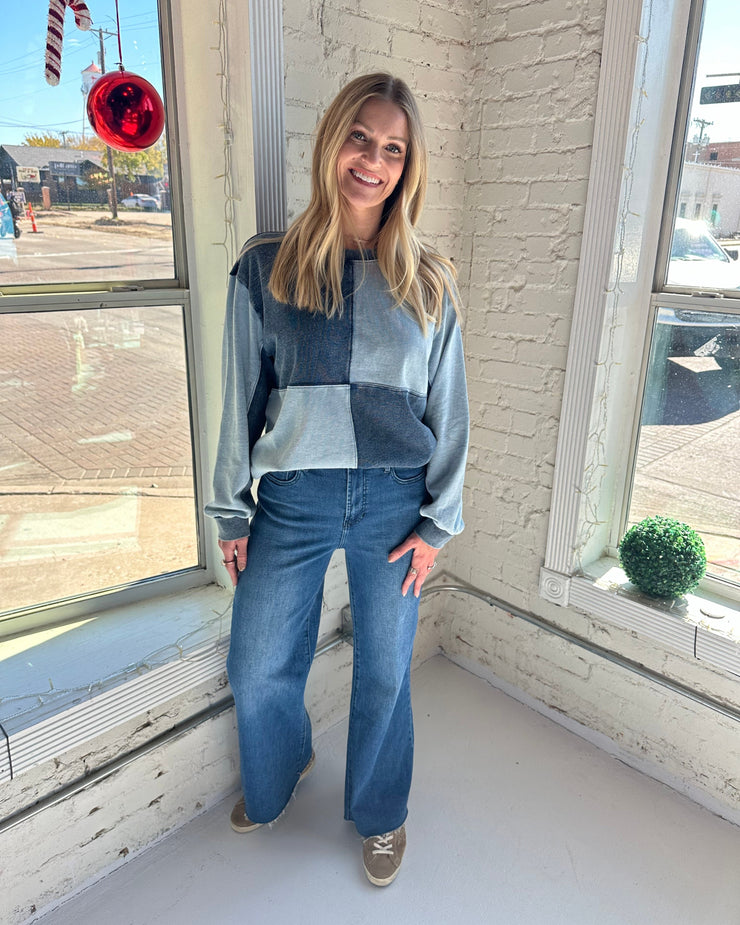 Fair and Square Denim Sweatshirt