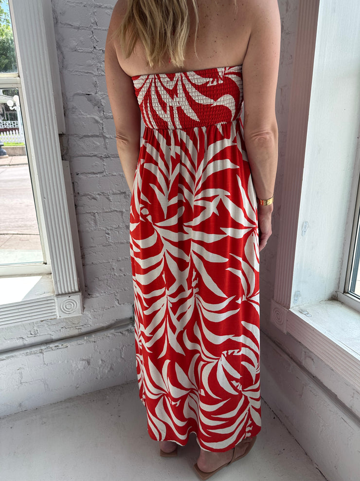 Elodi Palm Floral Midi Dress