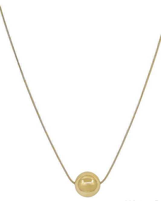 Gold Chain with Beaded Charm Necklace