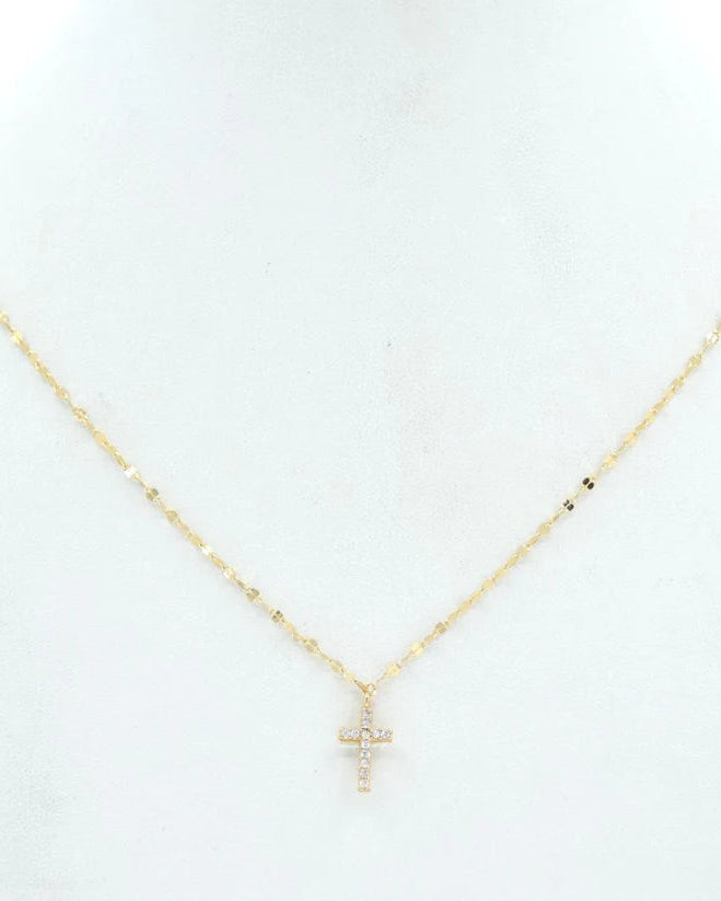 Gold Chain with Rhinestone Cross