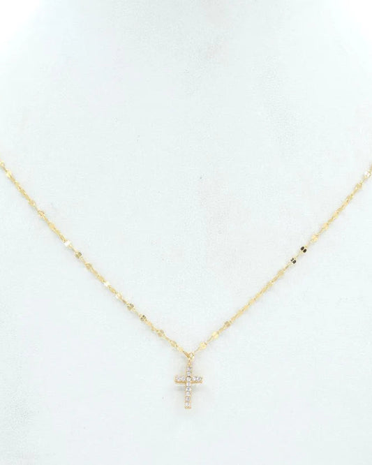 Gold Chain with Rhinestone Cross