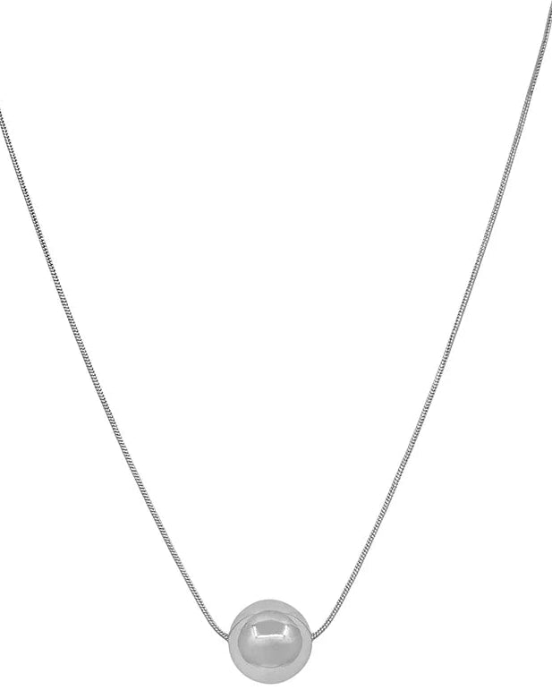 Silver Chain with Beaded Charm Necklace