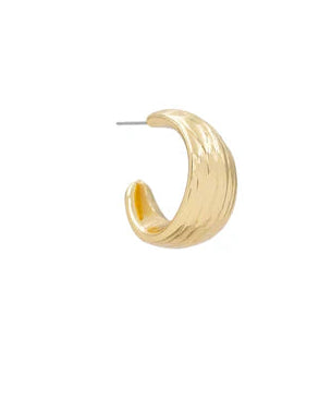 Gold Textured Hoop Earring